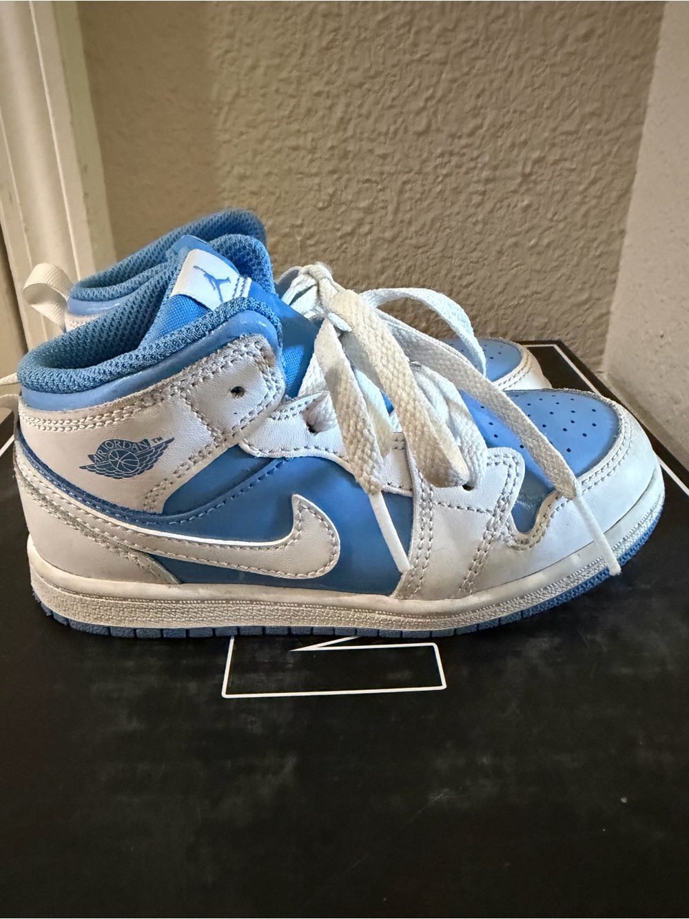 Jordan Kids' Light Blue and White High-Top Sneakers